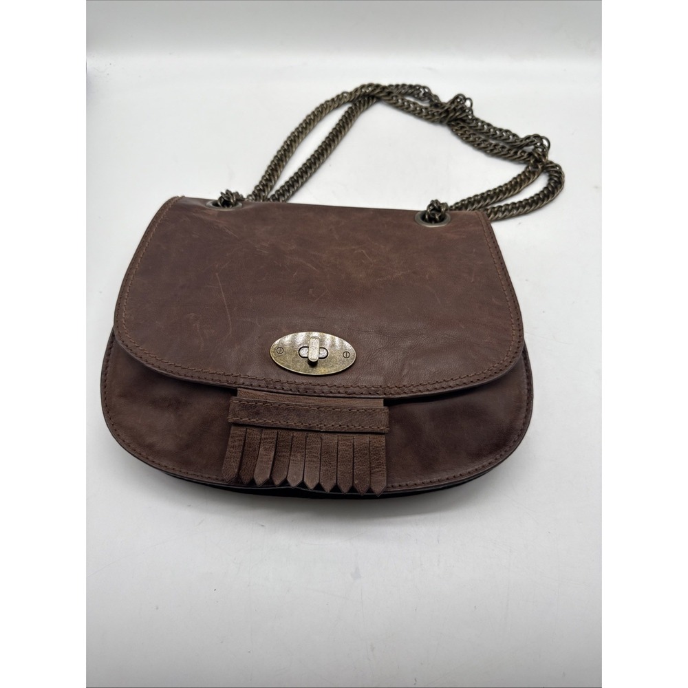 Madewell Brown Leather Kilted Saddle Crossbody Shoulder Bag